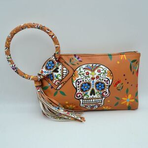 Cute Graffiti Braided Ring Tassel Handle Wristlet